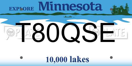 T80QSE Minnesota License Plate
