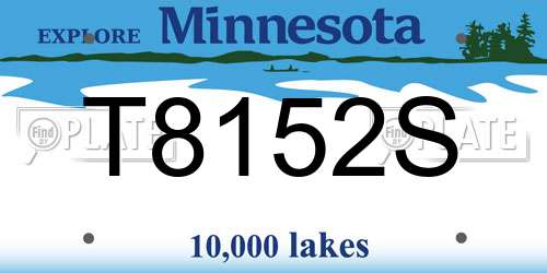 T8152S Minnesota License Plate
