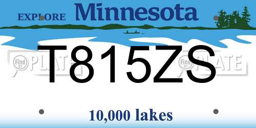 T815ZS Minnesota License Plate