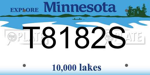 T8182S Minnesota License Plate