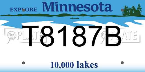 T8187B Minnesota License Plate