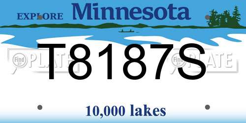 T8187S Minnesota License Plate
