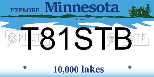T81STB Minnesota License Plate