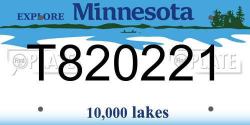 T820221 Minnesota License Plate