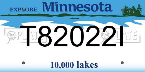 T82022I Minnesota License Plate