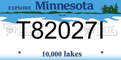T82027I Minnesota License Plate
