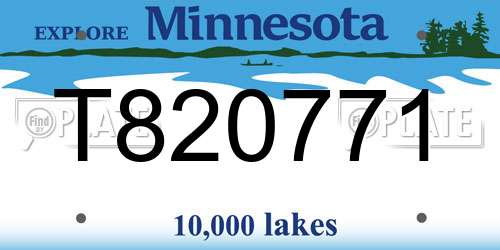 T820771 Minnesota License Plate