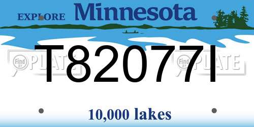 T82077I Minnesota License Plate