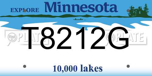 T8212G Minnesota License Plate