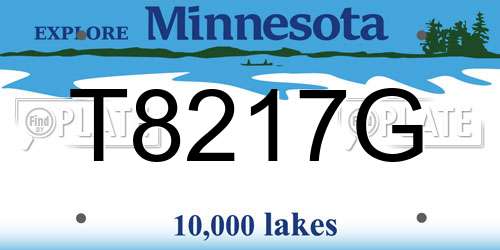T8217G Minnesota License Plate