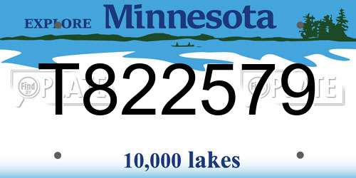 T822579 Minnesota License Plate