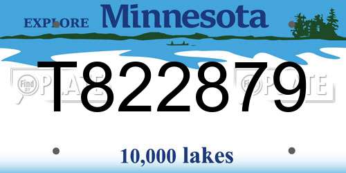 T822879 Minnesota License Plate