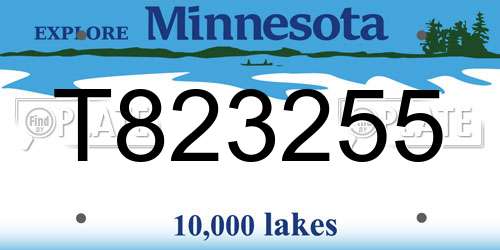 T823255 Minnesota License Plate