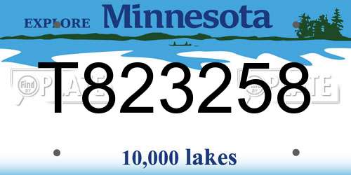 T823258 Minnesota License Plate