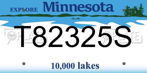 T82325S Minnesota License Plate