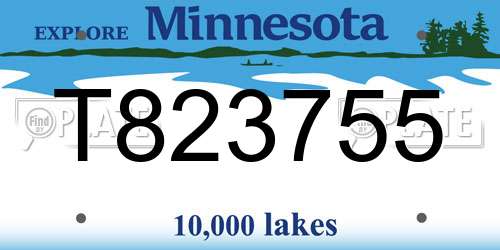 T823755 Minnesota License Plate