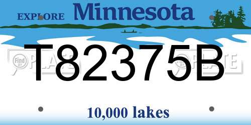 T82375B Minnesota License Plate