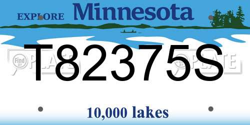 T82375S Minnesota License Plate