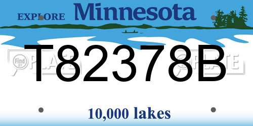 T82378B Minnesota License Plate