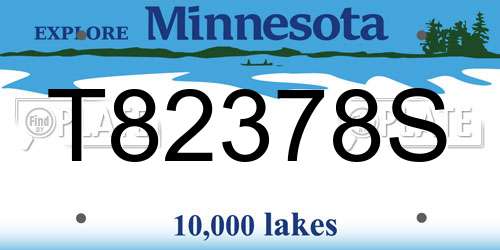 T82378S Minnesota License Plate