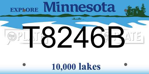 T8246B Minnesota License Plate