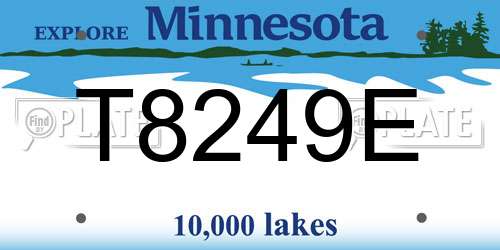 T8249E Minnesota License Plate