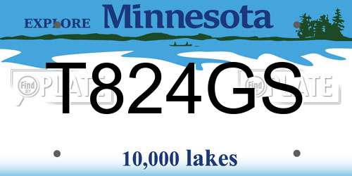 T824GS Minnesota License Plate