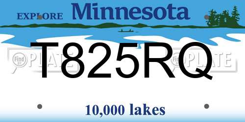 T825RQ Minnesota License Plate