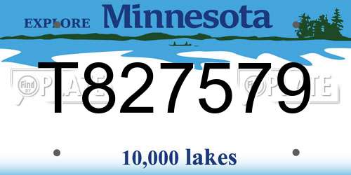 T827579 Minnesota License Plate