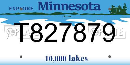 T827879 Minnesota License Plate