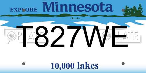 T827WE Minnesota License Plate