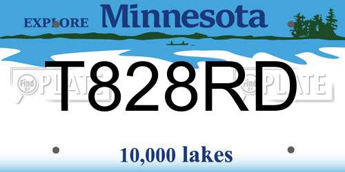 T828RD Minnesota License Plate