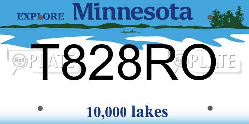T828RO Minnesota License Plate