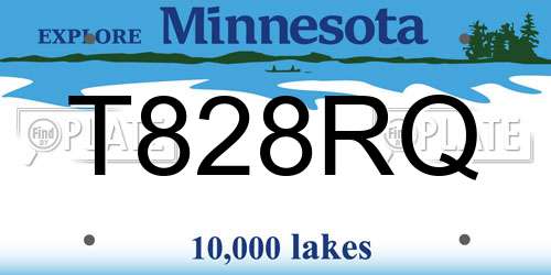 T828RQ Minnesota License Plate