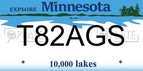 T82AGS Minnesota License Plate