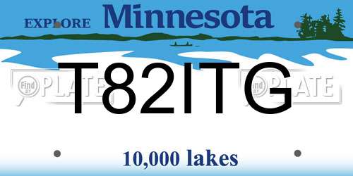 T82ITG Minnesota License Plate