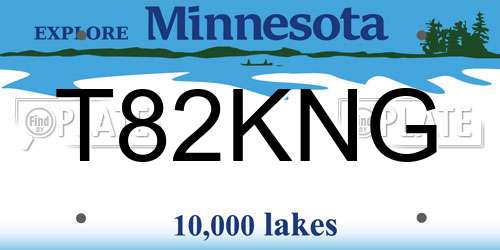 T82KNG Minnesota License Plate