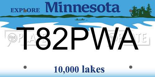 T82PWA Minnesota License Plate