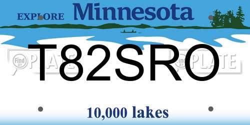 T82SRO Minnesota License Plate