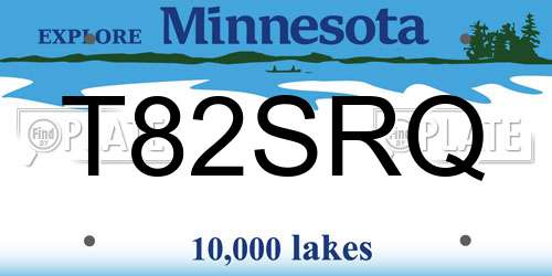 T82SRQ Minnesota License Plate