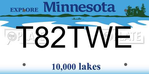 T82TWE Minnesota License Plate
