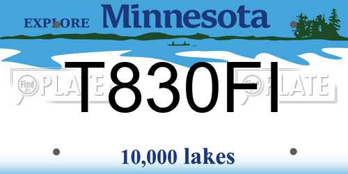 T830FI Minnesota License Plate