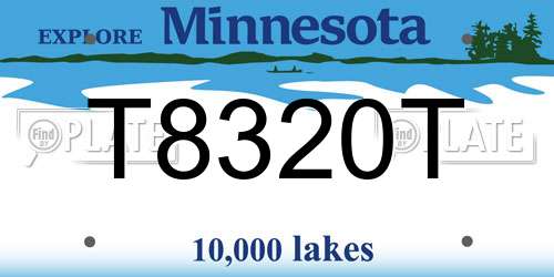 T8320T Minnesota License Plate