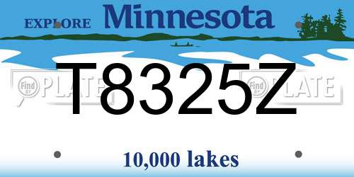 T8325Z Minnesota License Plate