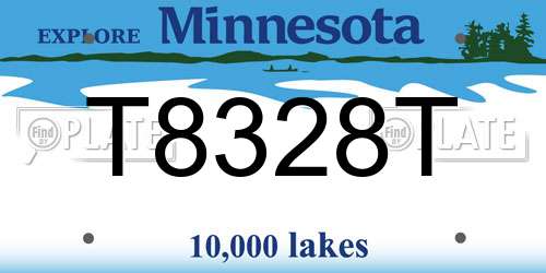 T8328T Minnesota License Plate