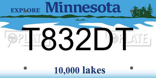 T832DT Minnesota License Plate
