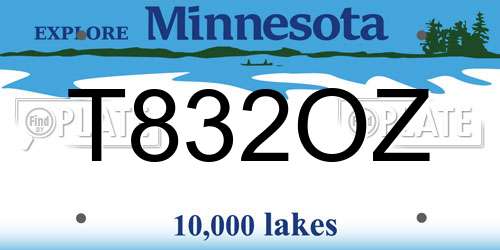 T832OZ Minnesota License Plate