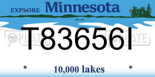 T83656I Minnesota License Plate