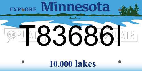 T83686I Minnesota License Plate