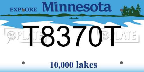 T8370T Minnesota License Plate